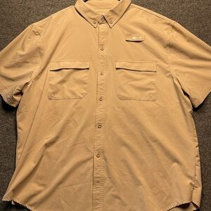 Men's Casual Tan Button Down Shirt